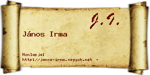 János Irma névjegykártya